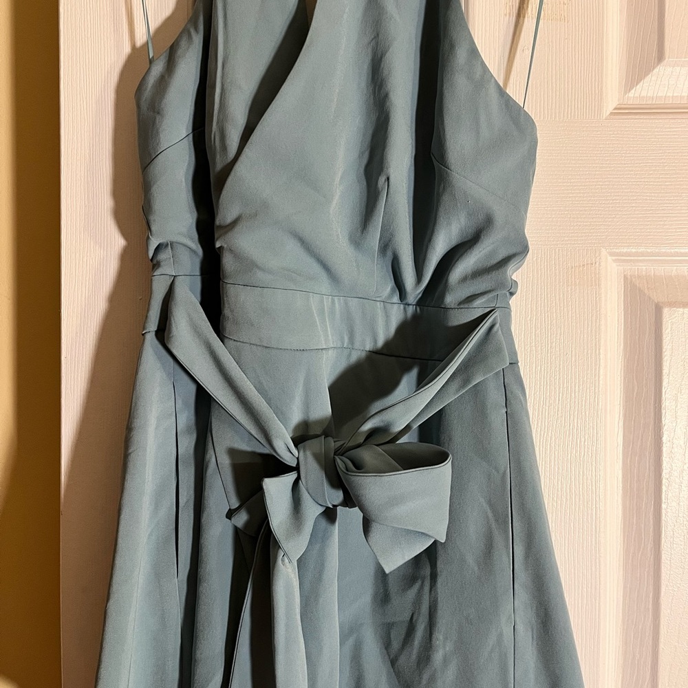 Gab Kate Mixology Blue Halter Neck Tie Romper Size M/L